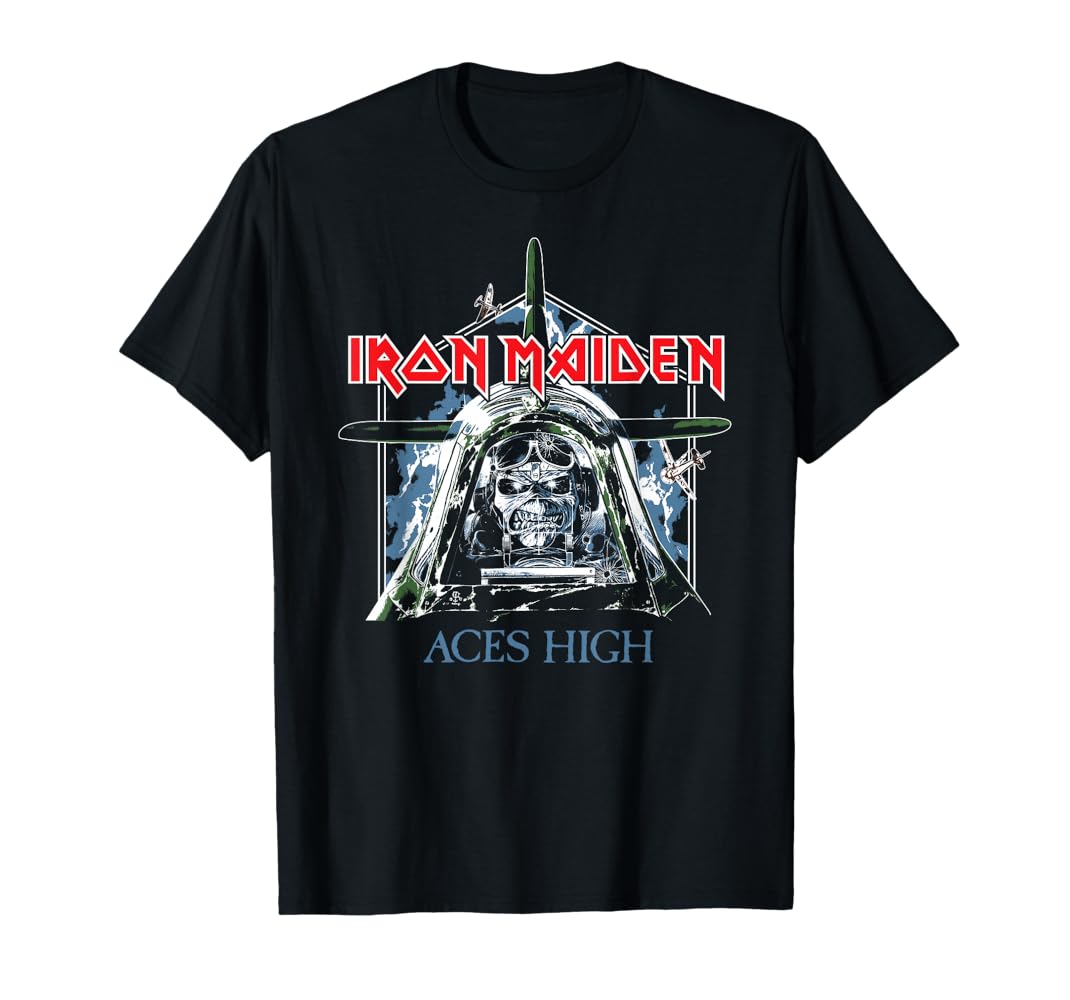 Amazon.com: Iron Maiden - Aces High T-Shirt : Clothing